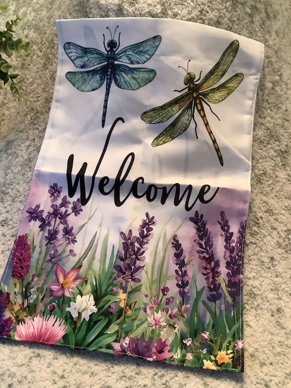 Welcome Dragonfly Floral Small Garden Flag or indoor tapestry decor NWT 11x17” - Picture 14 of 14